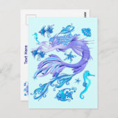 Mystic Mermaid Fairy Lila Creature Keramik Tile Postkarte (Vorne/Hinten)