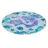 Mystic Mermaid Fairy Lila Creature Keramik Tile Schneidebrett (Ecke)