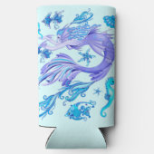 Mystic Mermaid Fairy Lila Creature Keramik Tile Selters Dosenkühler (Rückseite)