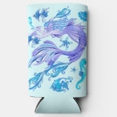 Mystic Mermaid Fairy Lila Creature Keramik Tile Selters Dosenkühler (Vorderseite)
