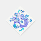 Mystic Mermaid Fairy Lila Creature Keramik Tile Serviette (Ecke)