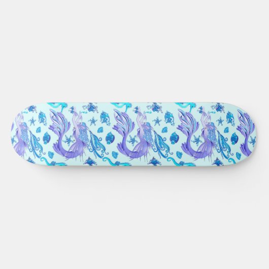 Mystic Mermaid Fairy Lila Creature Keramik Tile Skateboard (Horizontal)