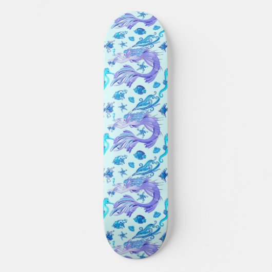 Mystic Mermaid Fairy Lila Creature Keramik Tile Skateboard (Vorderseite)