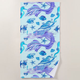 Mystic Mermaid Fairy Lila Creature Keramik Tile Strandtuch