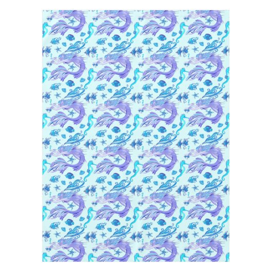 Mystic Mermaid Fairy Lila Creature Keramik Tile Tischdecke (Vorderseite)