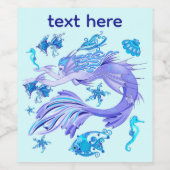 Mystic Mermaid Fairy Lila Creature Keramik Tile Weinetikett (Einzelnes Label)