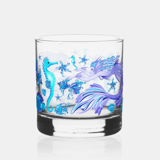 Mystic Mermaid Fairy Lila Creature Keramik Tile Whiskyglas (Vorderseite)