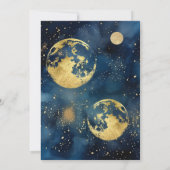 Mystic Midnight Blue Gold Watercolor Verlobung Einladung (Rückseite)