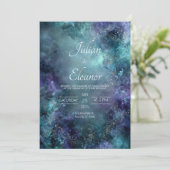 Mystic Midnight Garden Wedding Einladung (Stehend Vorderseite)