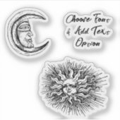 Mystic Moon and Sun Aufkleber (Vorderseite)