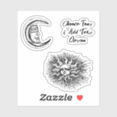 Mystic Moon and Sun Aufkleber (Blatt)