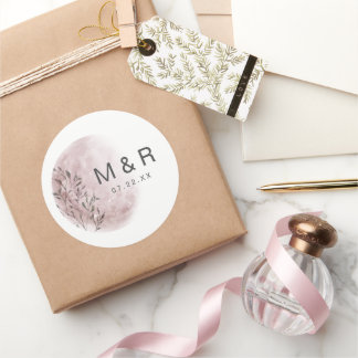 Mystic Moon Blush Pink Monogram Sticker