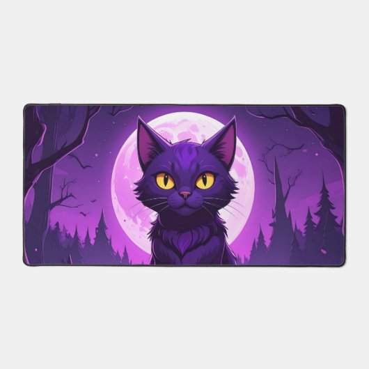 Mystic Moon Cat Desk Mat Schreibtischunterlage (Vorderseite)