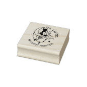 Mystic Moon Cat mit Blume, Ex Libris Book Gummistempel (Stempel)