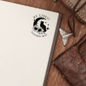 Mystic Moon Cat mit Sonnenblumen, Ex Libris Buch Gummistempel