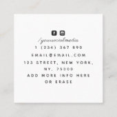 Mystic Moon Lunar Hände Esoterische Heilenergie Quadratische Visitenkarte (Rückseite)