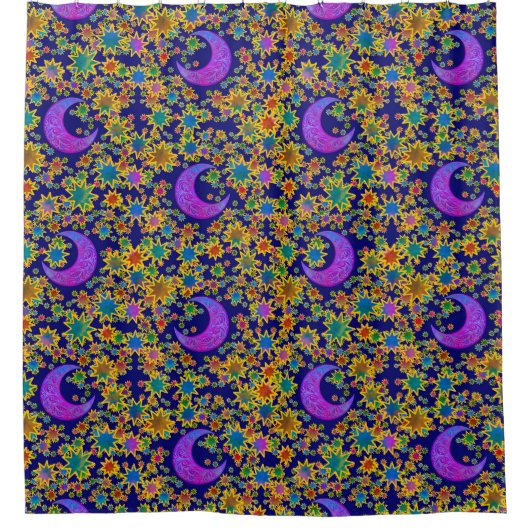 Mystic Moon Night Duschvorhang (Vorderseite)