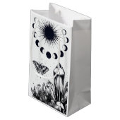 Mystic Moon Phases and Crystals Kleine Geschenktüte (Rückseite Schrägansicht)