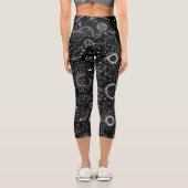 Mystic Moon Stars Sun Planet Psychedelics Art Capri Leggings (Rückseite)