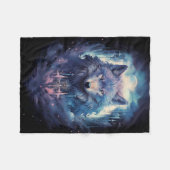 Mystic Moon Wolf Guardian Fleecedecke (Vorderseite (Horizontal))