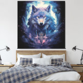 Mystic Moon Wolf Guardian Leinwanddruck (Insitu (Schlafzimmer))