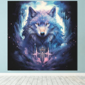 Mystic Moon Wolf Guardian Leinwanddruck (Insitu (Holzboden))
