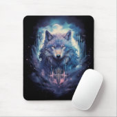 Mystic Moon Wolf Guardian Mousepad (Mit Mouse)