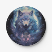 Mystic Moon Wolf Guardian Pappteller (Vorderseite)