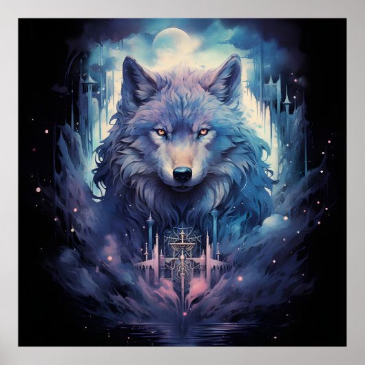 Mystic Moon Wolf Guardian Poster (Vorne)