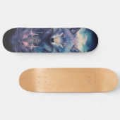 Mystic Moon Wolf Guardian Skateboard (Horizontal)