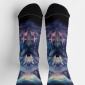 Mystic Moon Wolf Guardian Socken (Oben)