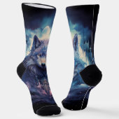 Mystic Moon Wolf Guardian Socken (Gewinkelt)