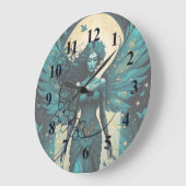 Mystic Moonlit Fee Große Wanduhr (Winkel)