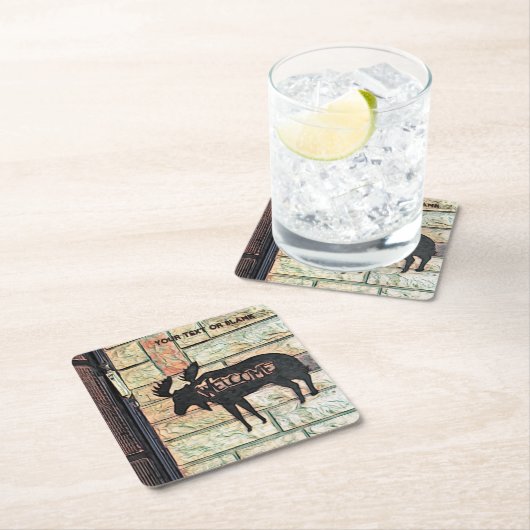 Mystic Moose Rechteckiger Pappuntersetzer (Vor Ort)