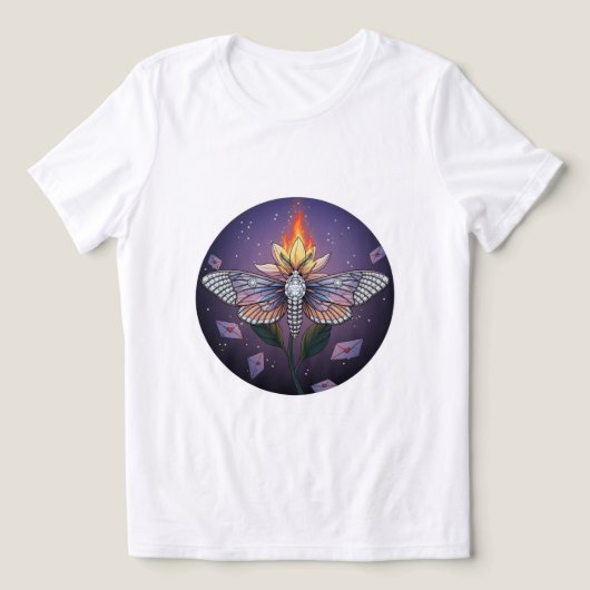 Mystic Moth Fire T-Shirt 🔥 🦋 Tri-Blend Shirt (Design Vorderseite)