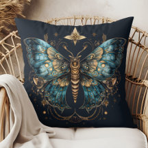 Mystic Moth – Verzauberter Mond-Wurfkissen