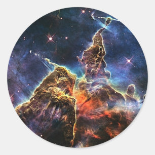 Mystic Mountain in Space NASA Runder Aufkleber