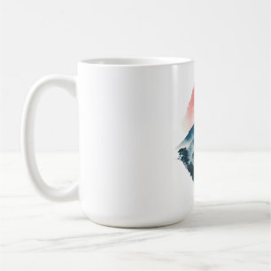 Mystic Mountain Karmesinmond Zen Kunst Kaffeetasse