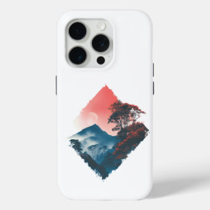 Mystic Mountain Karmesinroter Mond Zen-Kunst Case-Mate iPhone Hülle
