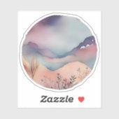 Mystic Mountain Serenity Watercolor Aufkleber (Blatt)