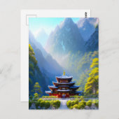 Mystic Mountain Temple Postkarte (Vorne/Hinten)