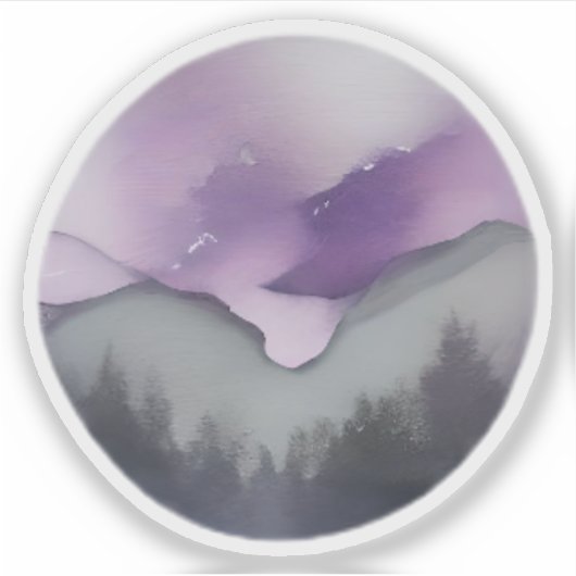 Mystic Mountain Twilight Aufkleber (Vorderseite)