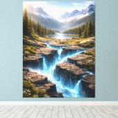 Mystic Mountain Valley – Fantasy Nature Landscape Leinwanddruck (Insitu (Holzboden))