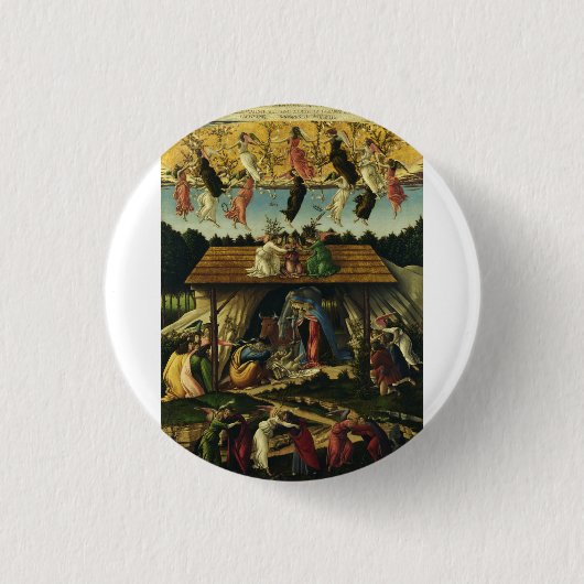Mystic Nativi von Sandro Botticelli Button (Vorderseite)