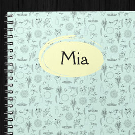 Mystic Nature Symbols Notebook - Lotus, Candles Notizblock