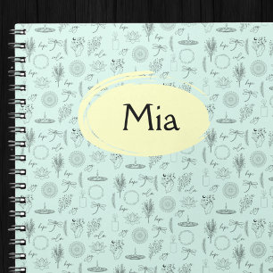 Mystic Nature Symbols Notebook - Lotus, Candles Notizblock