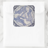 Mystic Navy Blue White Rabbit Trio Design Sticker (Tasche)