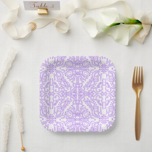 Mystic Nebula Flieder Pappteller (Hochzeit)