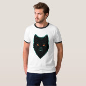 Mystic Neon Wolf Design T - Shirt (Vorne ganz)