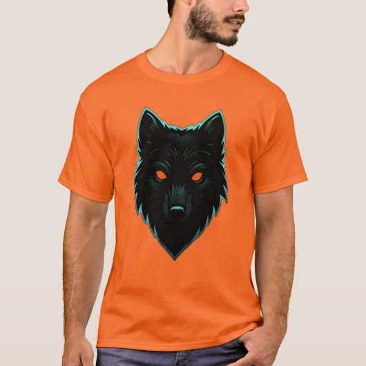 Mystic Neon Wolf Design T - Shirt (Vorderseite)